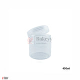 96mm Lid | 450ml Transparent Storage Jar With Transparent Lid | Pack Of 10