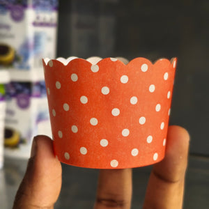 5 Cm | Polka Dot Mix Design | Muffin Cups | Scalloped Paper Design | Pack of 50