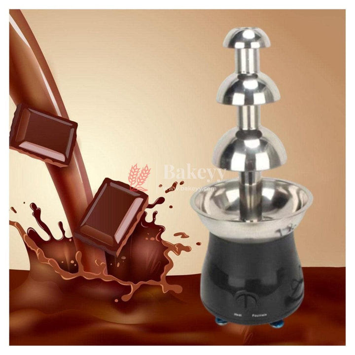 Electric Chocolate Fountain Machine | Adjustable Settings | Keep Warm Function | Perfect for Chocolate Melting | 3 Layer Black - Bakeyy.com