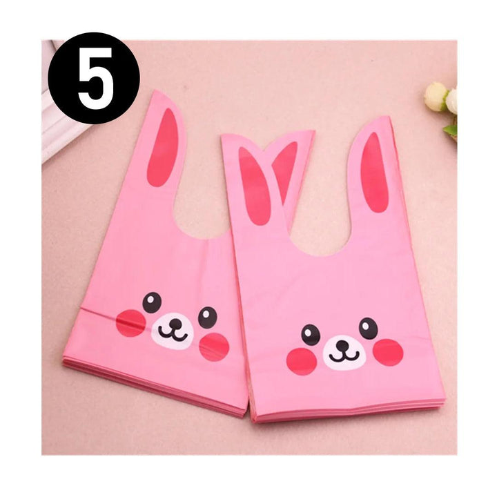 Extra Large Rabbit Ear Candy Gift Bags Cute Plastic Bunny Goodie Bags Candy Bags for Kids Bunny Party Favors| Extra Large | Pack of 50 - Bakeyy.com