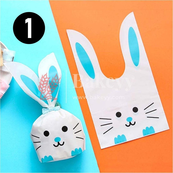 Extra Small Rabbit Ear Candy Gift Bags Cute Plastic Bunny Goodie Bags Candy Bags for Kids Bunny Party Favors | Extra Small | Pack of 50 - Bakeyy.com
