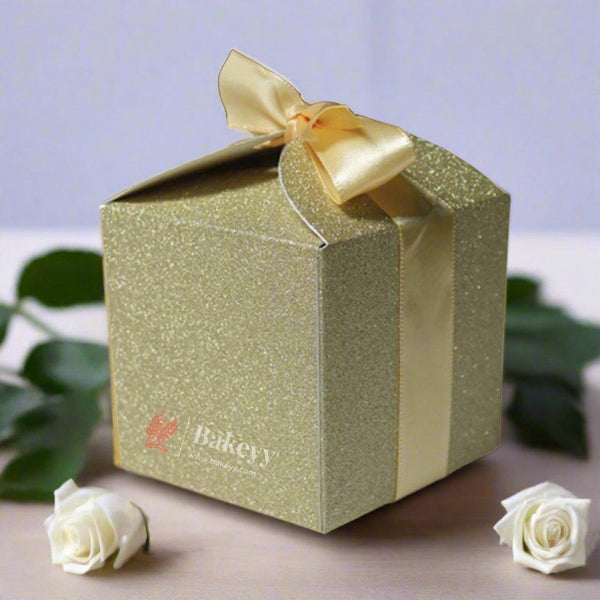 Elegant Glitter Gift Box with Satin Ribbon | Pack of 10 | Perfect for Special Occasions | - Bakeyy.com - India - Elegant Glitter Gift Box with Satin Ribbon | Pack of 10 | Perfect for Special Occasions | - Gold