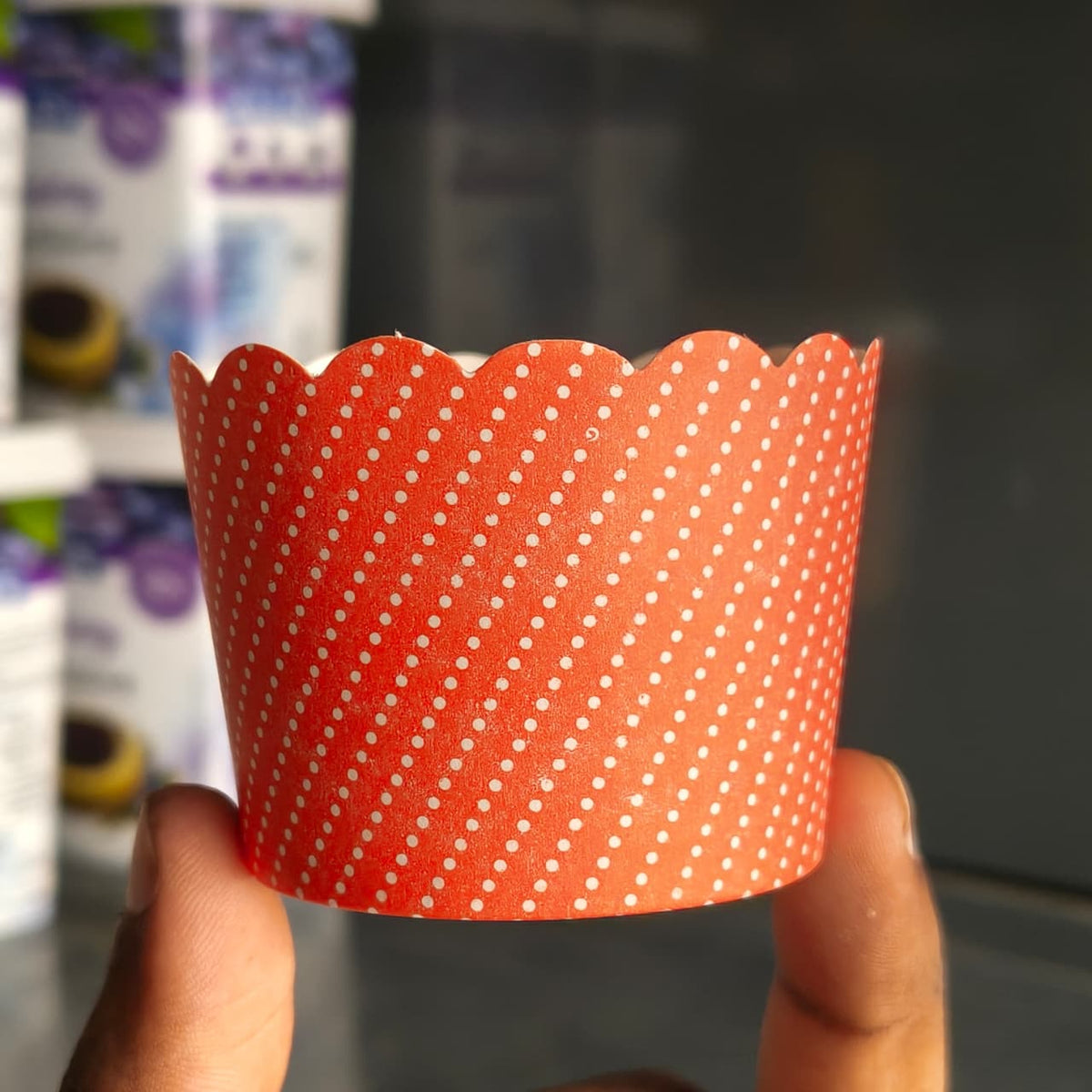 5 Cm | Mini Polka Dot Scallop Edge Cupcake Liners | Baking Cups | Pack of 50