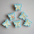 6 Pcs Enchanting Accents: Shiny Butterfly Cake Toppers | 3D Butterfly Decorations - Bakeyy.com - India - 6 Pcs Enchanting Accents: Shiny Butterfly Cake Toppers | 3D Butterfly Decorations - Design 1 - Blue