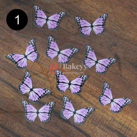 10 Pcs Butterfly Decoration Topper | 3D Butterfly Party Decorations - Bakeyy.com - India - 10 Pcs Butterfly Decoration Topper | 3D Butterfly Party Decorations - Design 1 Purple