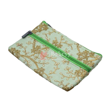 Fancy Double Zip Purse Return Gifts For Ladies | Gold With Pista Green Color - Bakeyy.com - India - Fancy Double Zip Purse Return Gifts For Ladies | Gold With Pista Green Color - Default Title