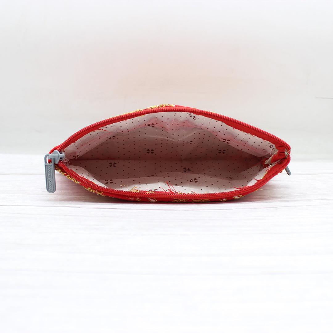 Fancy Double Zip Purse Return Gifts For Ladies | Gold With Red Colour - Bakeyy.com - India - Fancy Double Zip Purse Return Gifts For Ladies | Gold With Red Colour - Default Title
