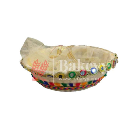 Fancy Net Basket | Hamper Basket | 16.5x5 cm - Bakeyy.com - India - Fancy Net Basket | Hamper Basket | 16.5x5 cm - Default Title