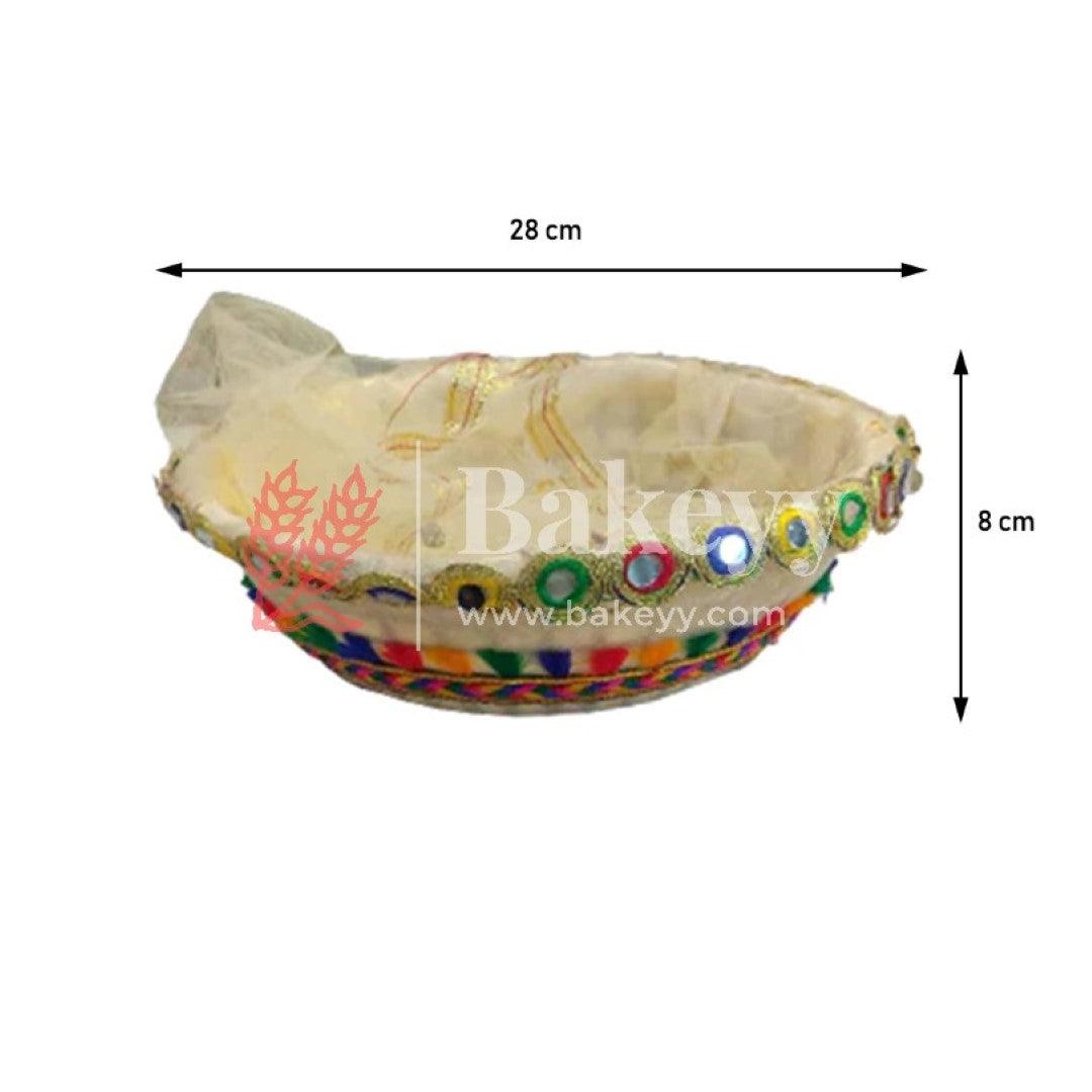 Fancy Net Basket | Hamper Basket | 28x8 cm - Bakeyy.com - India - Fancy Net Basket | Hamper Basket | 28x8 cm - Default Title