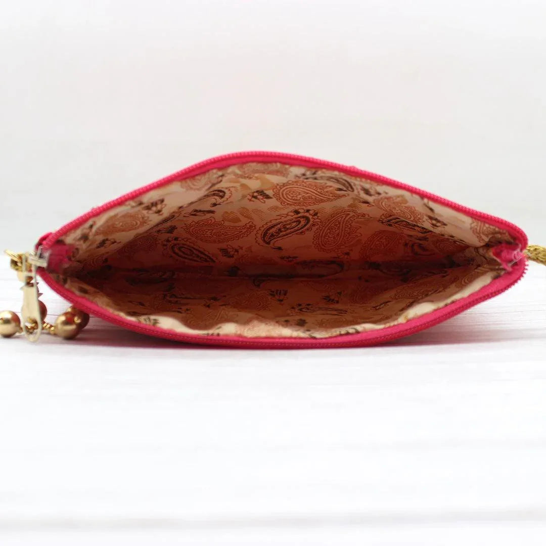 fancy-single-zip-purse-return-gifts-for-ladies-or-gold-with-rose-pink-color-bakeyy-com-4 - Bakeyy.com