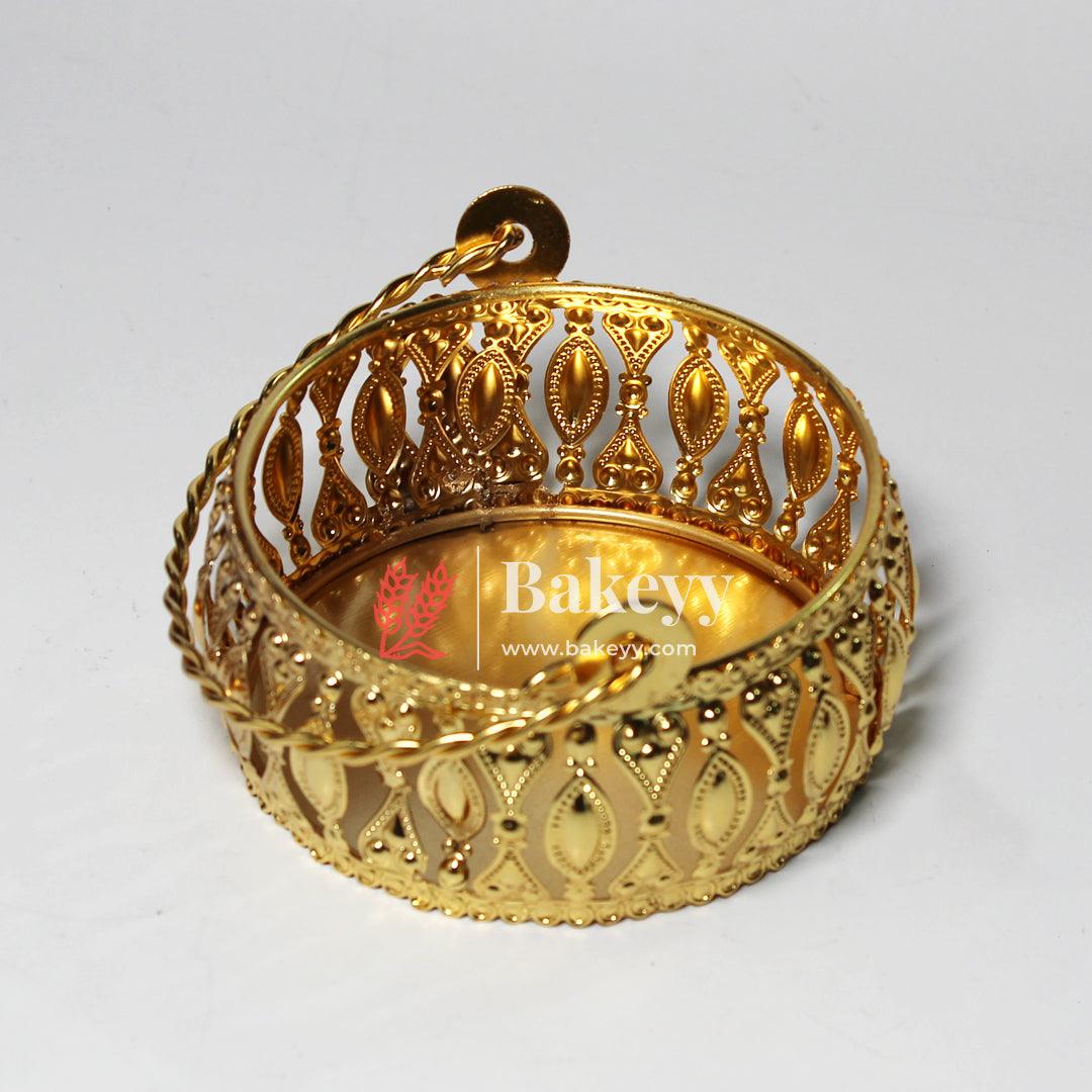 4 inch| Gold Plated Decorative Baskets For Gifts - Gift Baskets For Dry Fruits ,Gift Hampers, Return Gift for wedding, Anniversary, Birthday, house warming - Bakeyy.com - India - 4 inch| Gold Plated Decorative Baskets For Gifts - Gift Baskets For Dry Fruits ,Gift Hampers, Return Gift for wedding, Anniversary, Birthday, house warming - Default Title