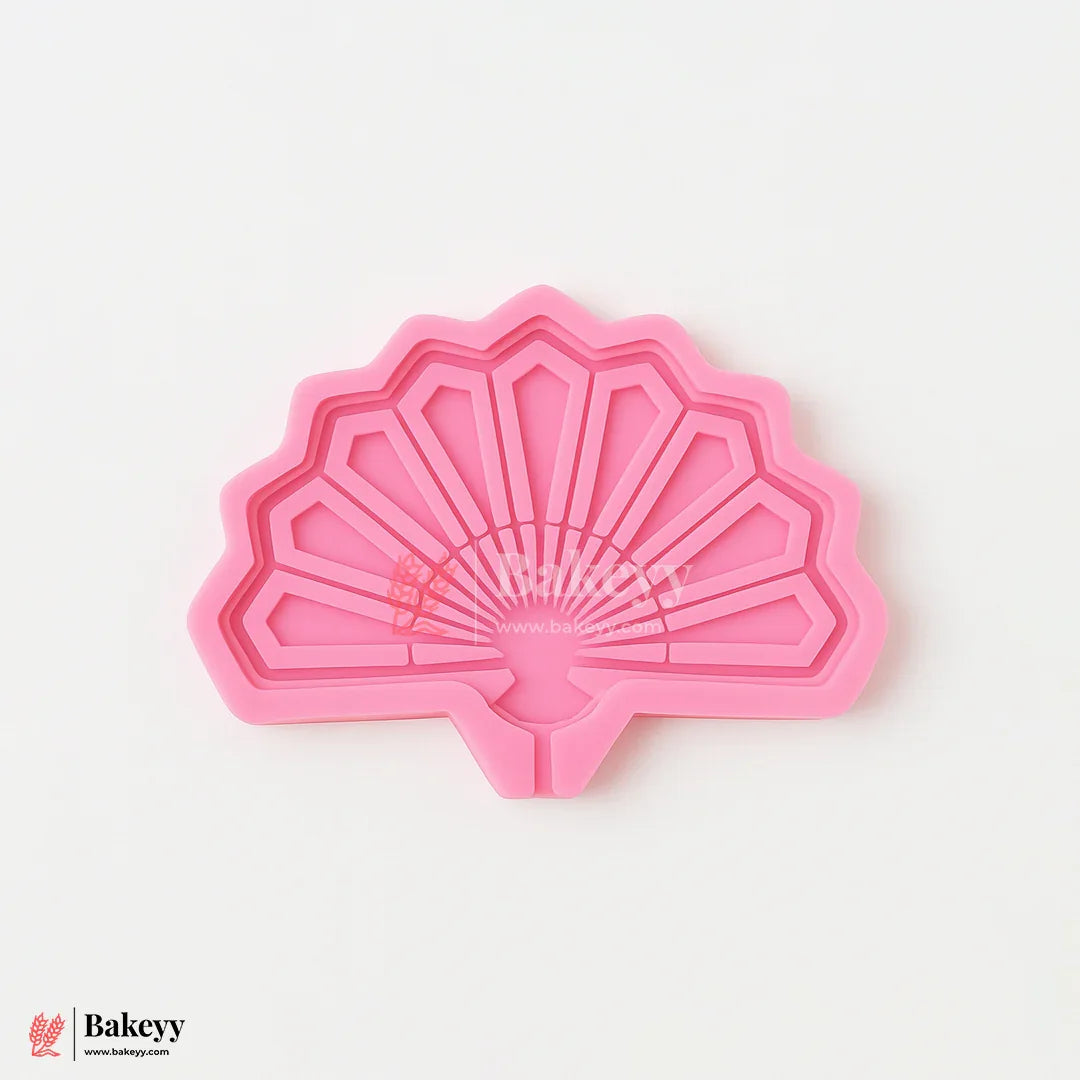 166 Chinese Fan Shaped Silicone Mold Shape Silicone Fondant Mould - 1 Piece
