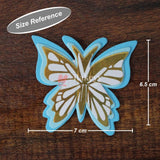 6 Pcs Enchanting Accents: Shiny Butterfly Cake Toppers | 3D Butterfly Decorations - Bakeyy.com - India - 6 Pcs Enchanting Accents: Shiny Butterfly Cake Toppers | 3D Butterfly Decorations - Design 1 - Blue