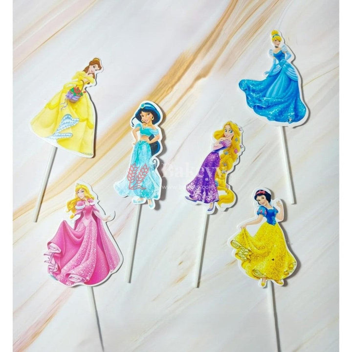 6pcs PRINCESS theme Birthday Cake Topper| Cupcake Toppers| Bday Decorations Items. - Bakeyy.com