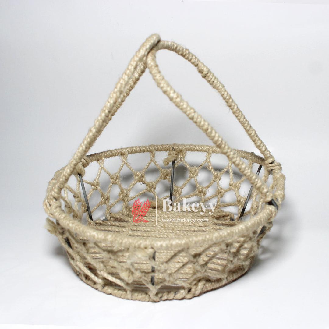 Decorative Jute Metal Hamper Basket For Gifting | Handcrafted Round  Basket – Stylish & Functional Storage