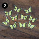 10 Pcs Butterfly Decoration Topper | 3D Butterfly Party Decorations - Bakeyy.com - India - 10 Pcs Butterfly Decoration Topper | 3D Butterfly Party Decorations - Design 2 Yellow