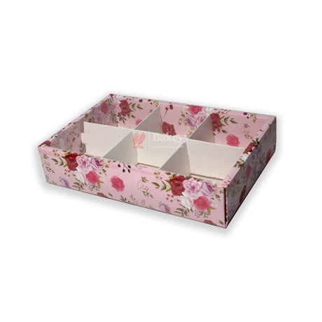 6-Cavity Floral Gift Box | Pack of 10 | Perfect for Valentine's Day Treats | Brownie Box |chocolates, candies, and desserts | - Bakeyy.com - India - 6-Cavity Floral Gift Box | Pack of 10 | Perfect for Valentine's Day Treats | Brownie Box |chocolates, candies, and desserts | - Default Title