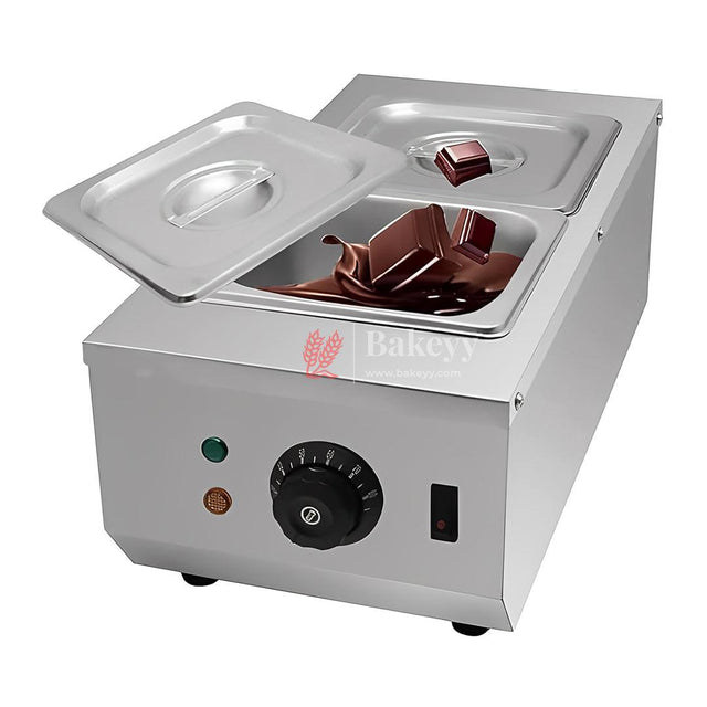 Professional 2-Pot Chocolate Melting Machine – Dual Functionality for Effortless Dessert Creations - Bakeyy.com - India - Professional 2-Pot Chocolate Melting Machine – Dual Functionality for Effortless Dessert Creations - Default Title