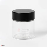 63mm-250ml Airtight Cookie Jar – Clear Plastic Storage Container with Black Lid | Ideal for Cookies, Nuts & Snacks | Pack Of 10