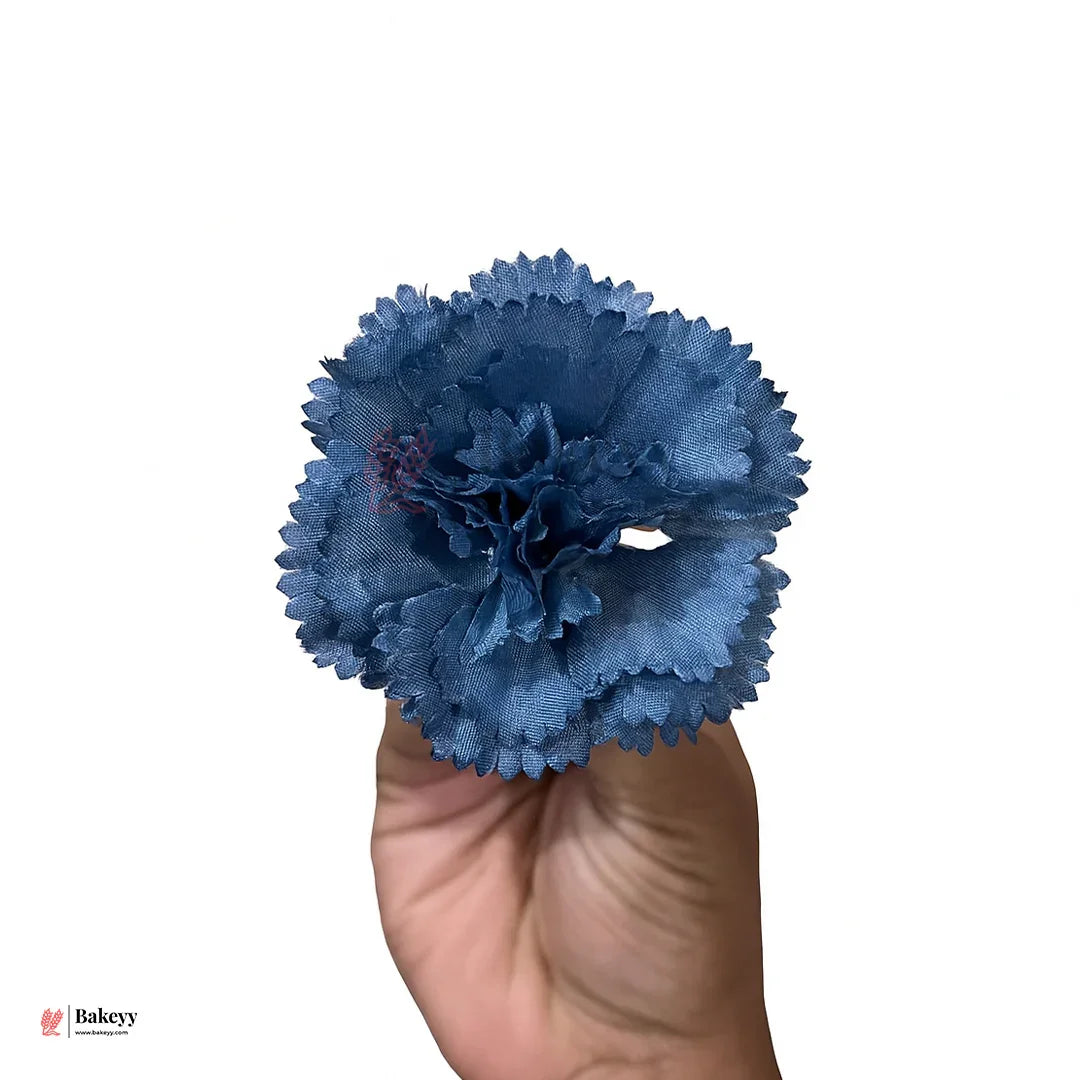 8cm Lorvox Carnation Light Navy Blue Flower |Pack of 10