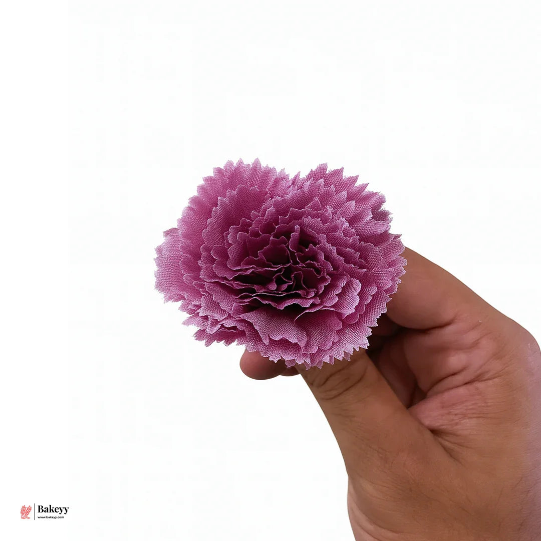 8cm Lorvox Carnation Purple  Flower | Pack of 10