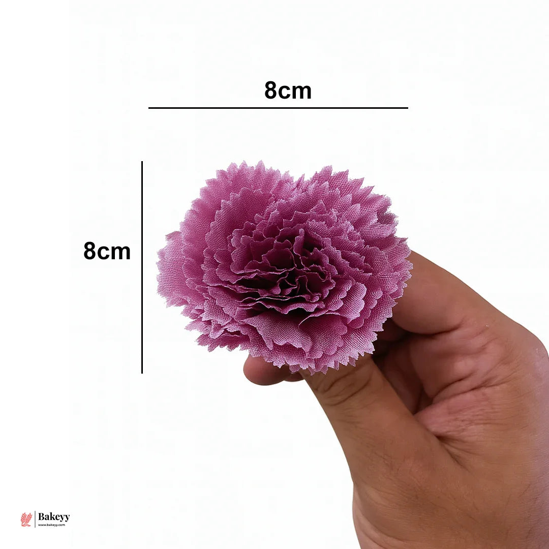 8cm Lorvox Carnation Purple  Flower | Pack of 10