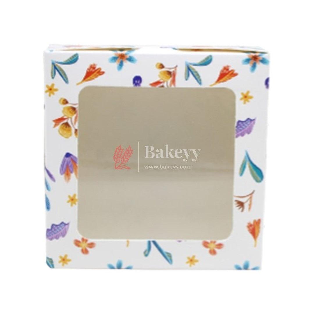 Floral Design 4 Brownie Box | Pack Of 10 - Bakeyy.com - India - Floral Design 4 Brownie Box | Pack Of 10 - Default Title