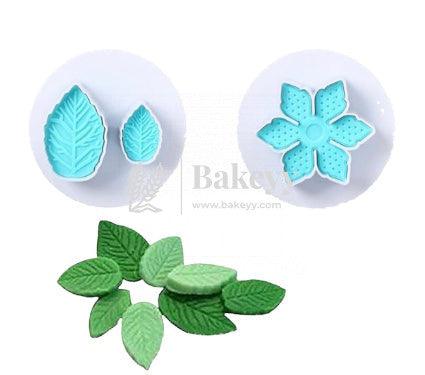 Flower Leaf 2 in 1 Plunger Cake | Fondant Cutter - Bakeyy.com - India - Flower Leaf 2 in 1 Plunger Cake | Fondant Cutter - Default Title