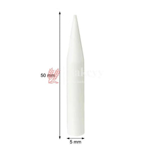 White cylindrical object with measurement details on a white background