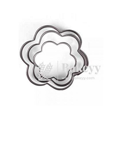 Flower Shape Cookie Cutter | Set Of 3 Stainless Steel Star Cutter Pancake Mould - Bakeyy.com