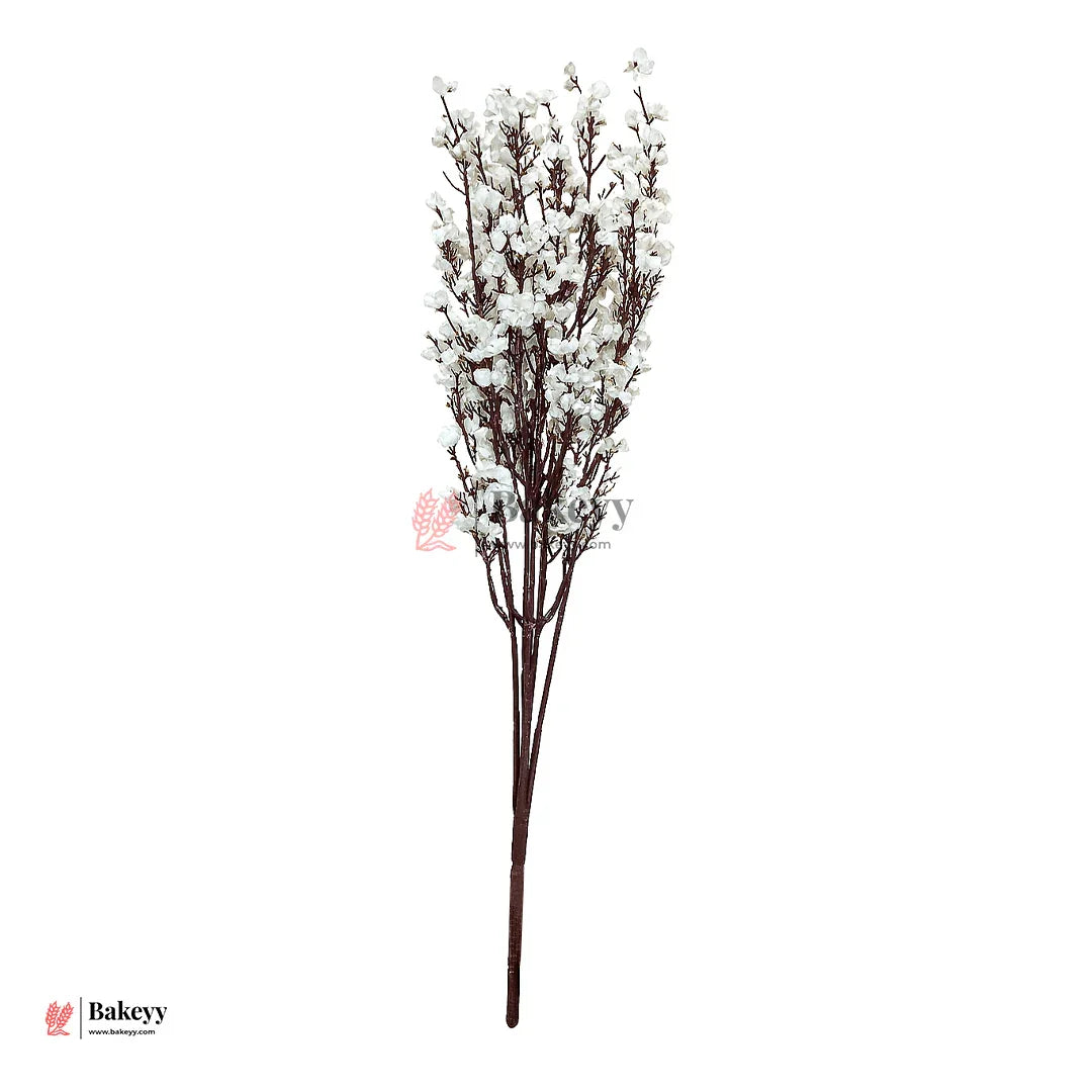 Artificial White Blossom Stem – 56cm Floral Spray for Home & Vase Decor  Bou wequet