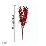 Artificial Red Blossom Stem – 56cm Faux Floral Spray for Home & Vase Decor  Bouquet – 56cm | Artificial Rose Bud Bunch –
