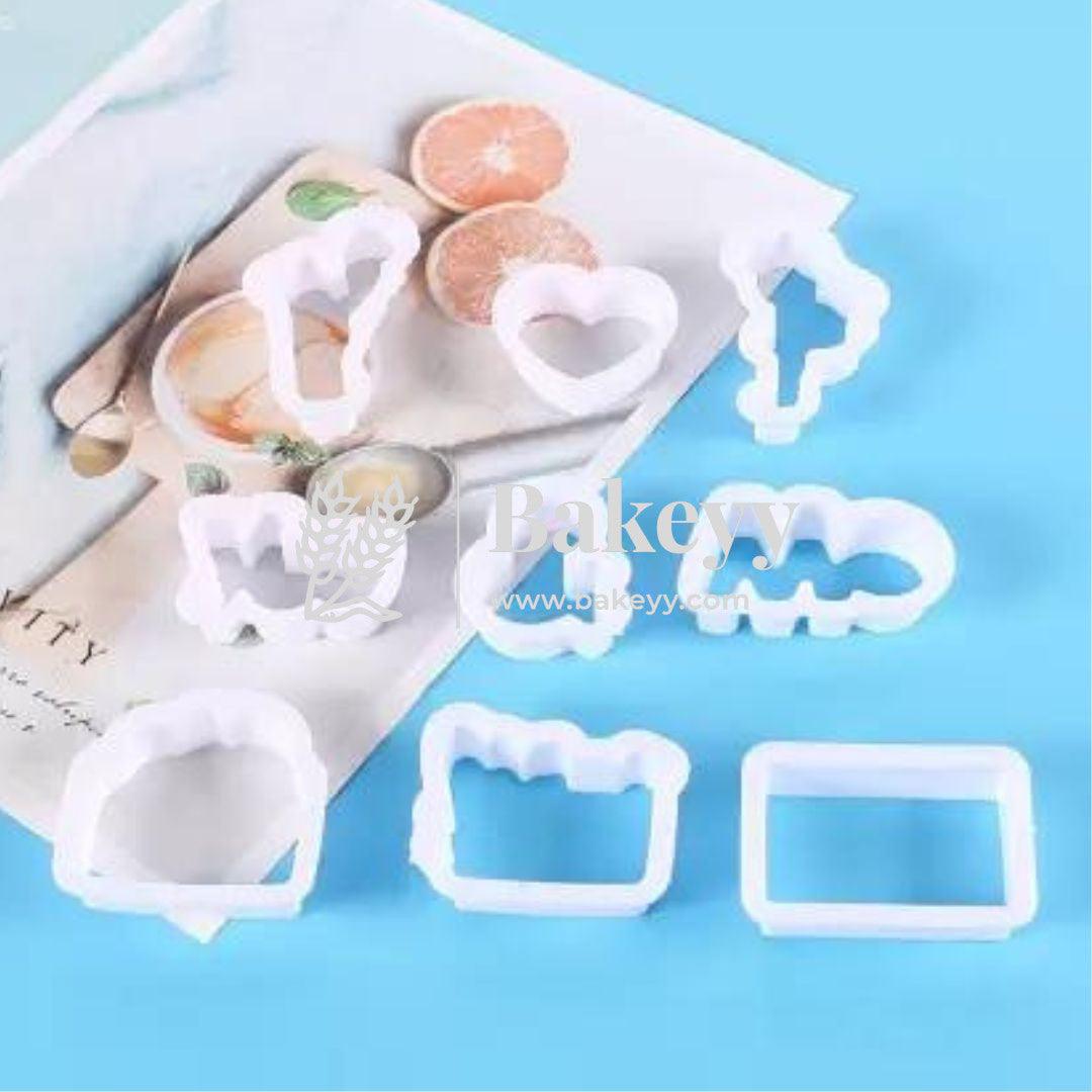 Fondant Mold Swan plastic cutter set. Patch work Pastry Cutter | Pack Of 9 - Bakeyy.com - India - Fondant Mold Swan plastic cutter set. Patch work Pastry Cutter | Pack Of 9 - Default Title