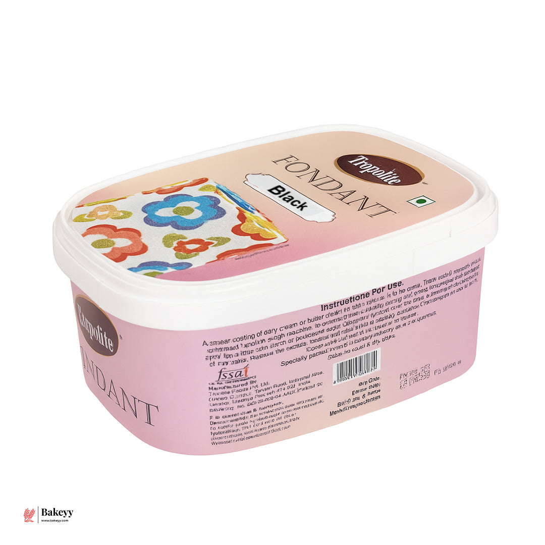 Tropolite Black Fondant – 1kg | Ready-to-Roll Sugar Paste for Cake Decorating