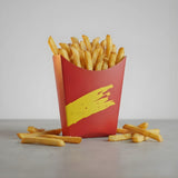 French Fries Serving Box | Fries & Snack Packaging Box | Durable Paper | Pack of 25