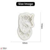 12 | Unicorn with Floral Mane Design Silicone Mould - 1 Piece