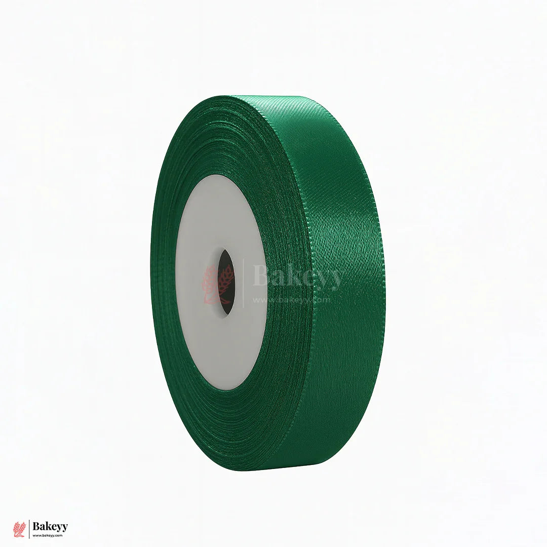 0.5 inch |18 Mtr Green Satin Ribbon Roll – High-Quality Decorative Ribbon for Gift Wrapping & Crafts| 1 Roll