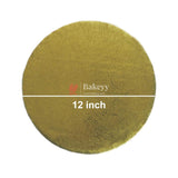 Gold Round Drum Cake Board Cake Base | Pack of 5 - Bakeyy.com - India - Gold Round Drum Cake Board Cake Base | Pack of 5 - 12 inch