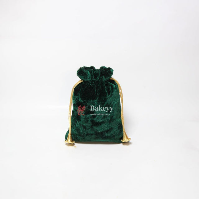 16x20 cm | Velvet Drawstring Potli Bag | Green Colour | Pack of 10 | Luxurious Gift & Storage Pouch | - Bakeyy.com - India - 16x20 cm | Velvet Drawstring Potli Bag | Green Colour | Pack of 10 | Luxurious Gift & Storage Pouch | - Default Title