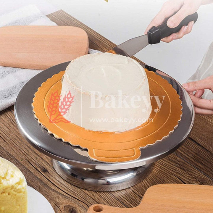 Generic Cake Base, Stainless Steel 30Cm Cake Decorating Stand Revolving Cake Stand, Cake Turntable for Cupcake Baking Home Cake - Bakeyy.com