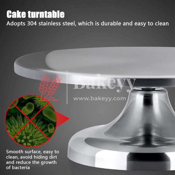 Generic Cake Base, Stainless Steel 30Cm Cake Decorating Stand Revolving Cake Stand, Cake Turntable for Cupcake Baking Home Cake - Bakeyy.com