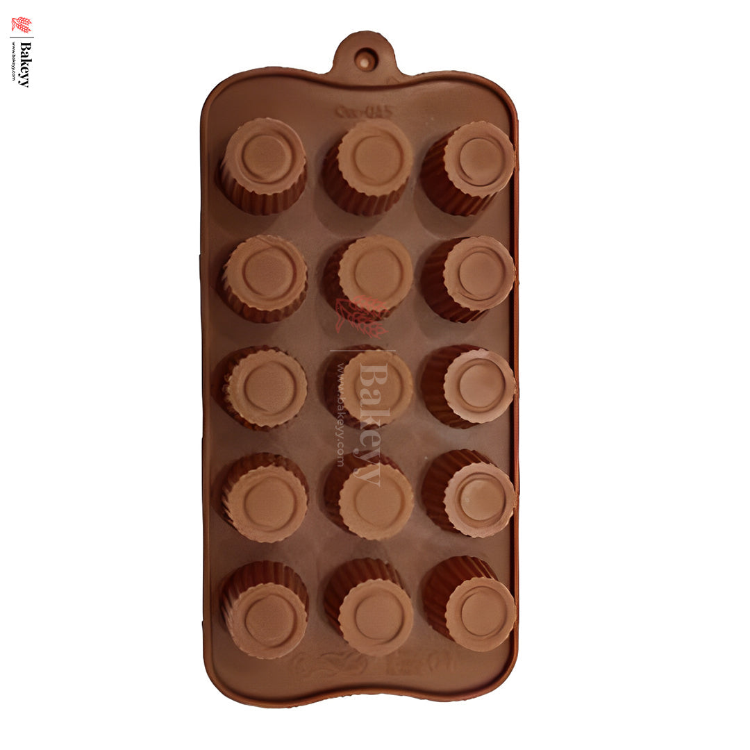 15-Cavity | Round Cup Shape | Silicone Chocolate & Candy Mould| 1 Piece