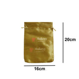 16x20 cm | Satin Potli Bags| Gold Colour | Elegant Drawstring Pouches| for Gifting and Storage| - Bakeyy.com - India - 16x20 cm | Satin Potli Bags| Gold Colour | Elegant Drawstring Pouches| for Gifting and Storage| - Pack of 25