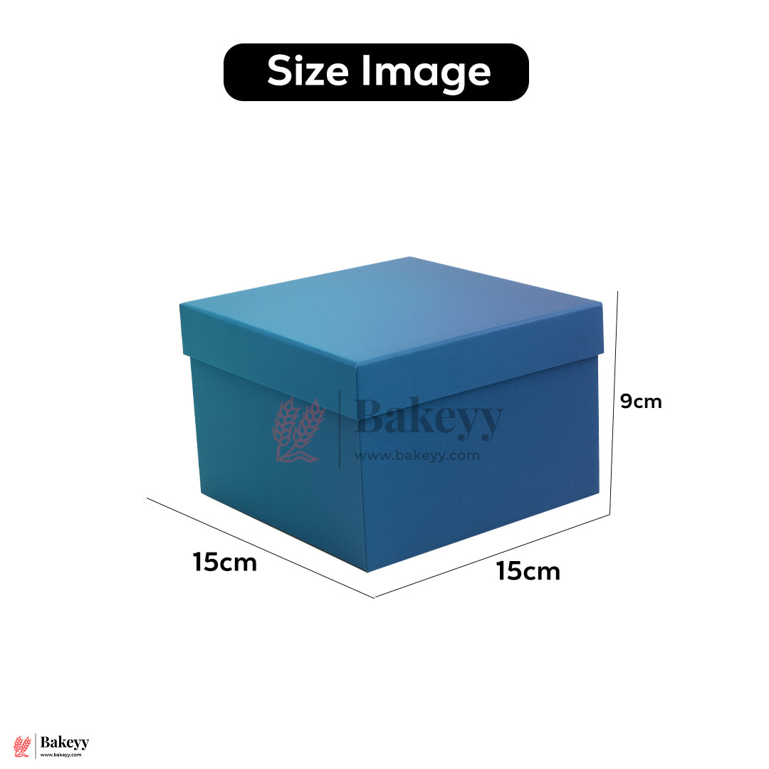 15x15x9 cm | Small Premium Dual Shade Royal Blue Glitter Finish Rigid Hamper Box| Pack Of 1