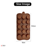 15-Cavity | Round Cup Shape | Silicone Chocolate & Candy Mould| 1 Piece
