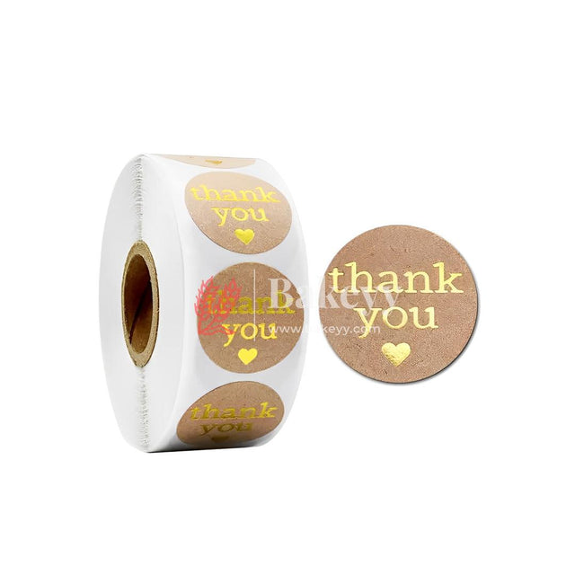 Thank You Stickers| Round Thank You Adhesive Sticker for Small Business Wedding Supplies Packing Stickers Gift Wrap | Thank You Stickers Golden| - Bakeyy.com - India - Thank You Stickers| Round Thank You Adhesive Sticker for Small Business Wedding Supplies Packing Stickers Gift Wrap | Thank You Stickers Golden| - Default Title