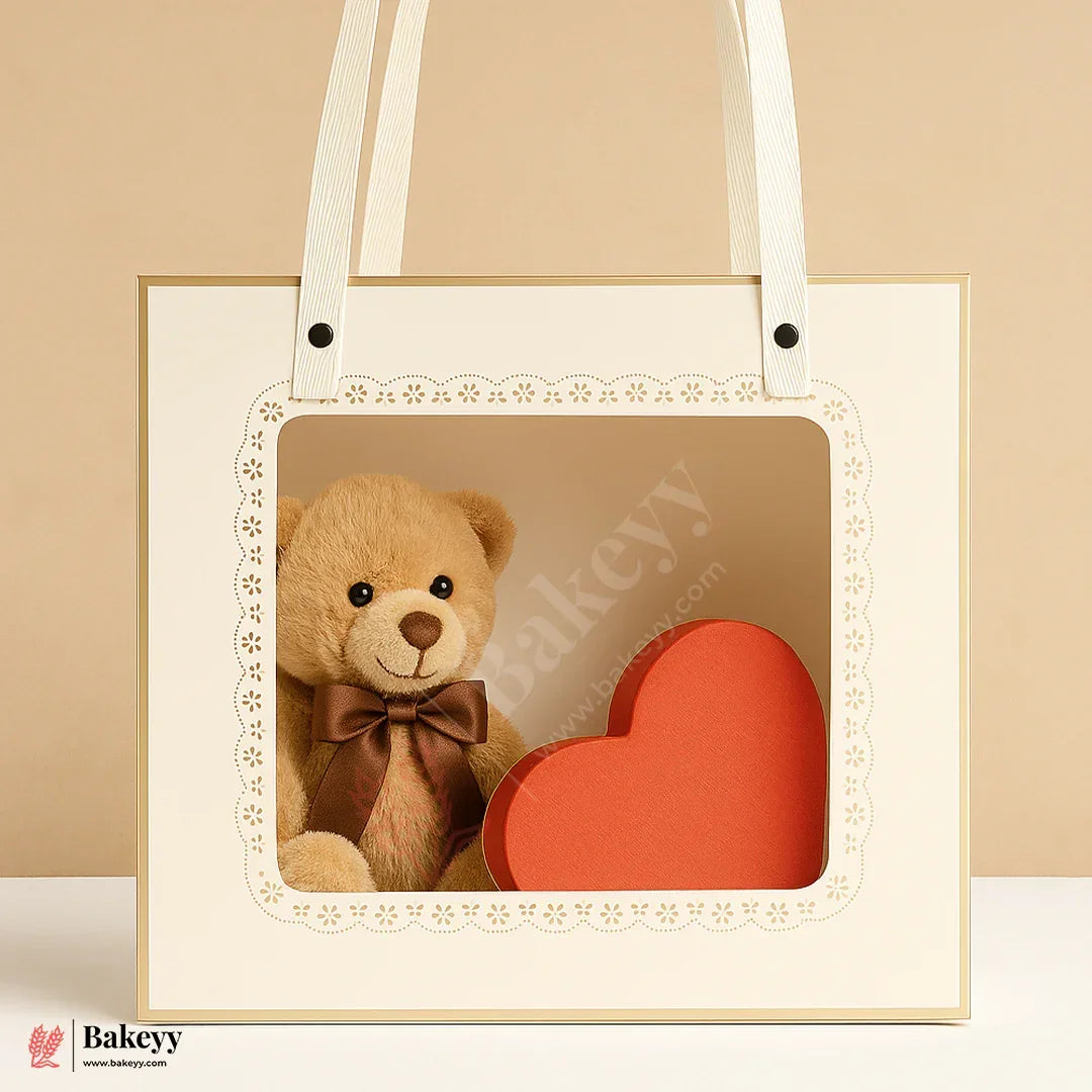 2 in 1 Premium Window Gift Bag Come Box | 20x20x10cm | Pack Of 10