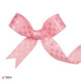 2cm |18 Mtr Elegant Pink Checkered Satin Ribbon Roll – Premium Quality for Gift Wrapping & Crafts
