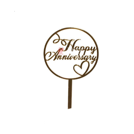 5 Inch Cake Topper Happy Anniversary - Bakeyy.com - India - 5 Inch Cake Topper Happy Anniversary - Default Title