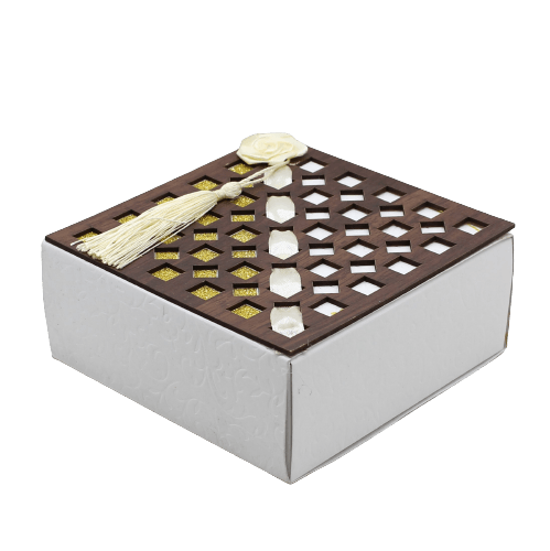 Gift Box | Pack Of 10 | Chocolate Packing Box | Return Gift Box | Gold & WhiteColour | - Bakeyy.com